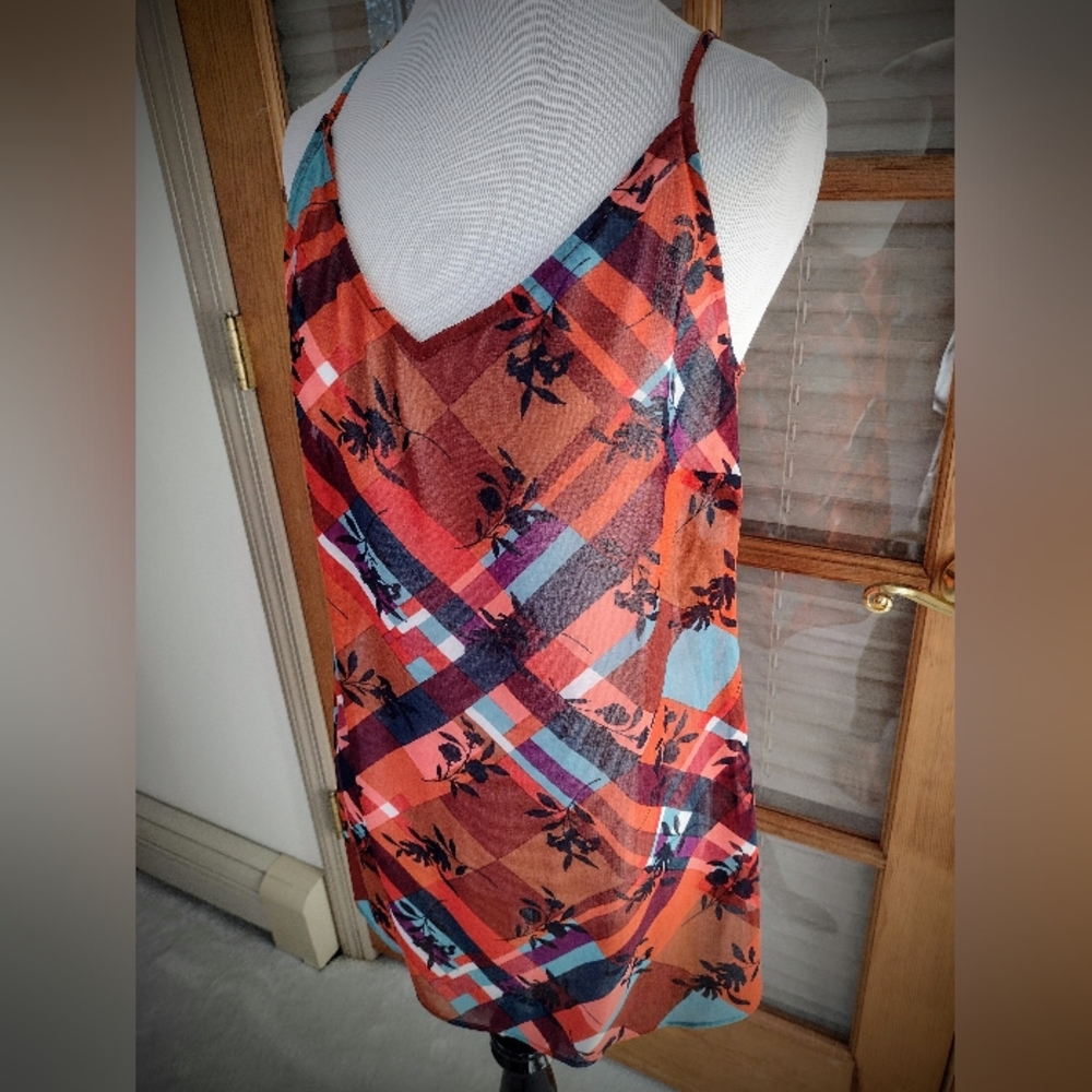 Brand New CAbi Sheer Layered Tank and Blouse, True Medium (Tag Marked Small) - Picture 3 of 10